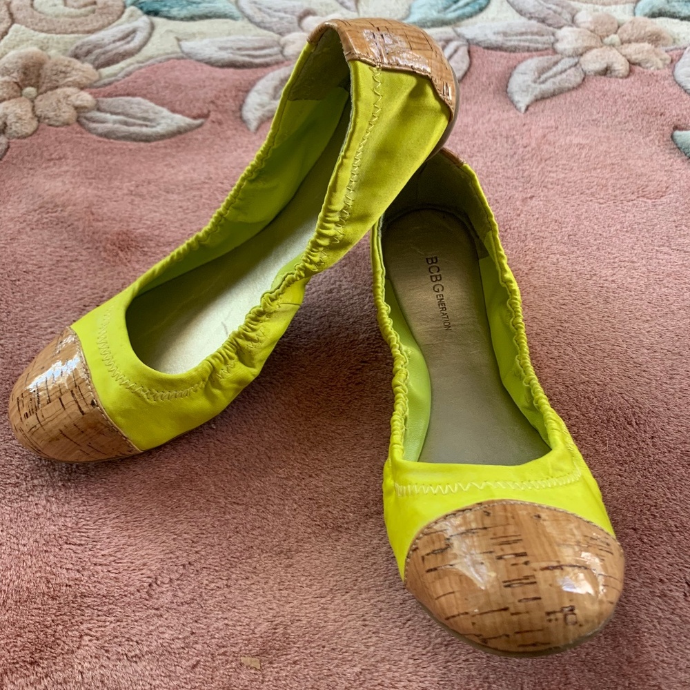 BCBG Generation Yellow Ballet Flats Size 7